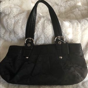 Coach black signature shoulder bag